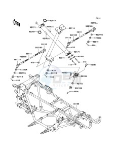 KVF360 4x4 KVF360A7F EU GB drawing Frame