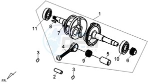 X'PRO 50 (25 KM/H) (AE05W5-NL) (L4-M1) drawing CRANK SHAFT