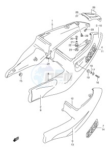 GSX-R600 (E2) drawing FRAME COVER (MODEL W)