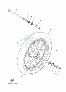 FZN250 (B8H4) drawing FRONT WHEEL