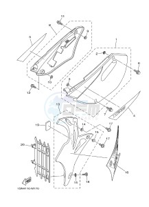 YZ85 YZ85LW (1SN4 1SN6 1SP4 1SP6) drawing SIDE COVER