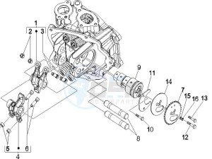 X Evo 125 Euro 3 (UK) drawing Rocking levers support unit