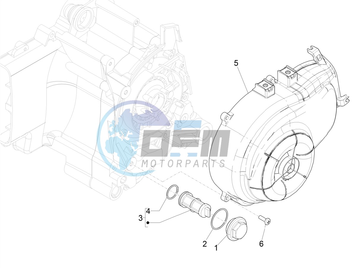 Flywheel magneto cover - Oil filter