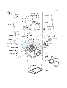 KFX450R KSF450BBF EU drawing Cylinder Head