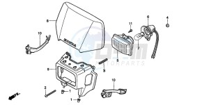 XR400R drawing HEADLIGHT (CM)