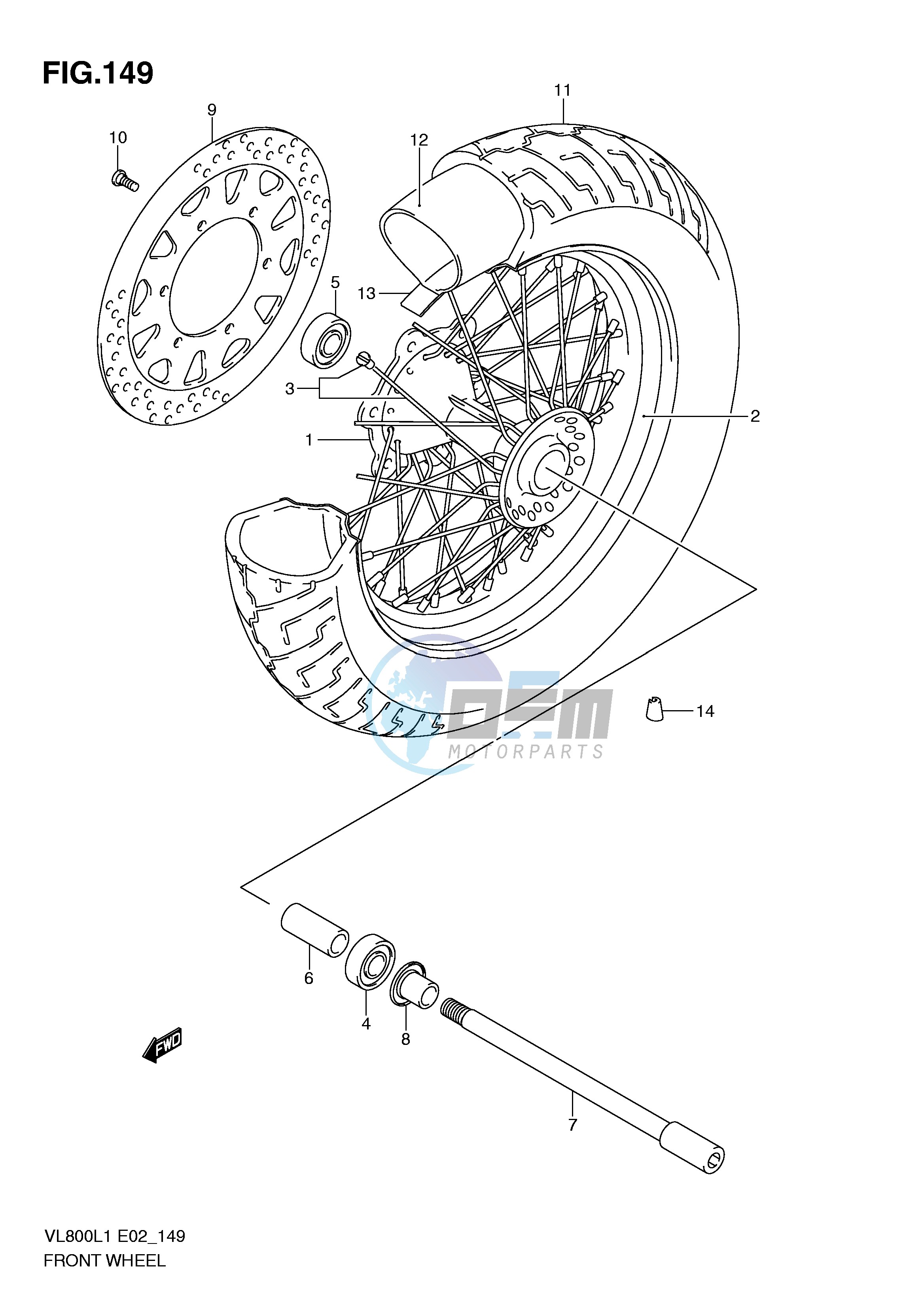 FRONT WHEEL (VL800L1 E19)