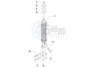 LX 150 4T USA drawing Rear suspension - Shock absorber - s