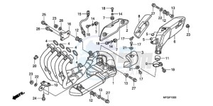 CB600FA3A France - (F / ABS CMF ST 25K) drawing EXHAUST MUFFLER