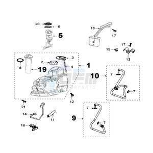 SAT 250 drawing TANK AND FUEL PUMP