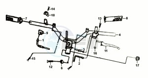 ORBIT II 50 drawing HANDLEBAR / BRAKE LEVERS /CABLES