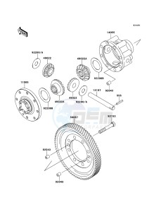 MULE 4010 DIESEL 4x4 KAF950FBF EU drawing Differential