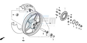 CB250 drawing REAR WHEEL (1)