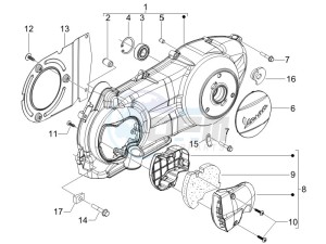 GTV 125 4T (Euro 3) drawing Crankcase cover and cooling