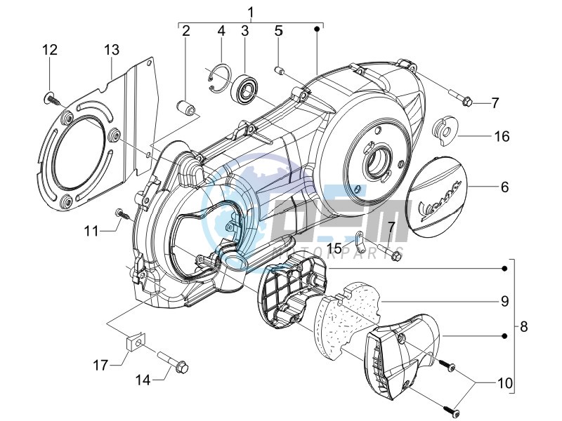 Crankcase cover and cooling