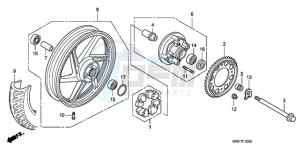 CBF125MA UK - (E) drawing REAR WHEEL