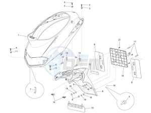 Liberty 150 4t e3 moc drawing Rear cover - Splash guard