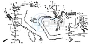 TRX250TMA U drawing HANDLE LEVER/SWITCH/CABLE