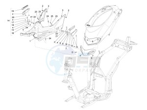 Liberty 150 4t 3v ie lem ( Vietnam ) drawing Central cover - Footrests