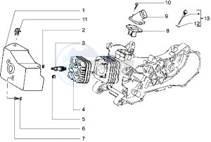 Diesis 50 drawing Cylinder head - Cooling hood - Inlet and induction pipe