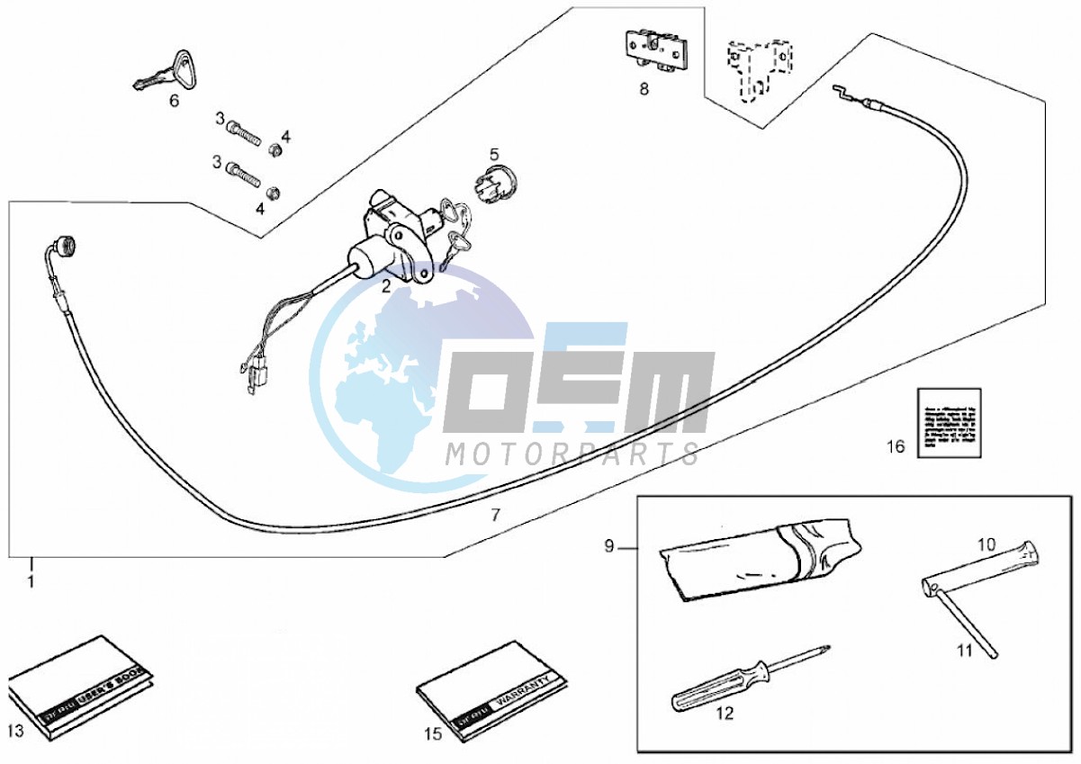 Lock hardware kit (Positions)