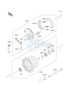 KLX 110 A (KLX110 MONSTER ENERGY) (A6F-A9FA) A8F drawing FRONT HUB