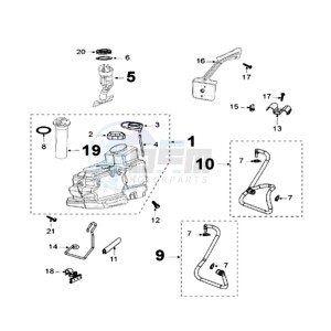 SAT 250 X drawing TANK AND FUEL PUMP