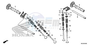 CBR500RD CBR500R UK - (E) drawing CAMSHAFT/VALVE