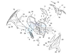 MP3 300 HPE (EMEA, APAC) drawing Front glove-box - Knee-guard panel