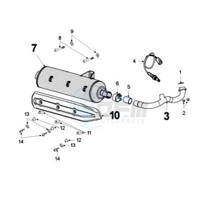 SAT125 E drawing EXHAUST 2 BOLT MOUNT