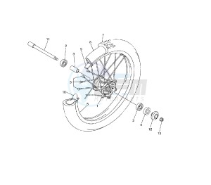 WR F 250 drawing FRONT WHEEL