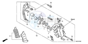 CB600FAA France - (F / ABS CMF) drawing L. FRONT BRAKE CALIPER (CB600FA/FA3)