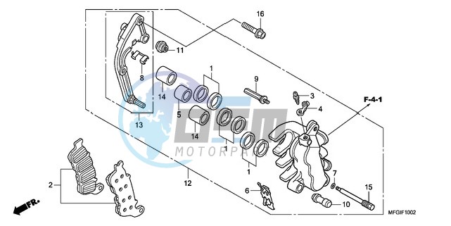 L. FRONT BRAKE CALIPER (CB600FA/FA3)