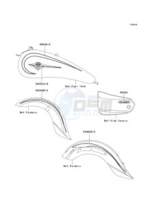 VN 1600A A[VULCAN 1600 CLASSIC] (A1-A3) [VULCAN 1600 CLASSIC] drawing DECALS-- WHITE- --- A2- -