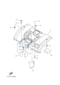 YFM450FWAD YFM45GPHG GRIZZLY 450 EPS HUNTER (2LCD) drawing REAR FENDER