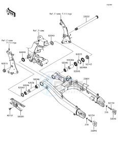 VULCAN S ABS EN650EHF XX (EU ME A(FRICA) drawing Swingarm