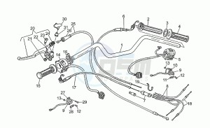 V 75 750 PA Nuovo Tipo PA Nuovo Tipo drawing Handlebar - controls