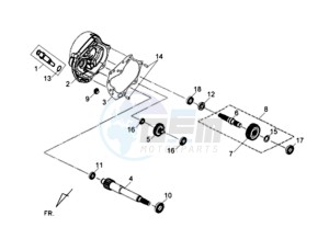 ORBIT II 50 TS drawing CRANKCASE - DRIVE SHAFT