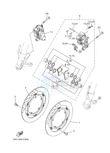 MT09 900 (1RCF) drawing FRONT BRAKE CALIPER