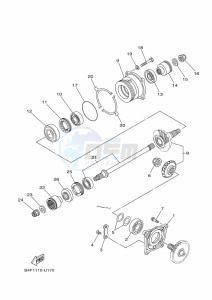 YFM700FWAD GRIZZLY 700 EPS (BDEJ) drawing MIDDLE DRIVE GEAR