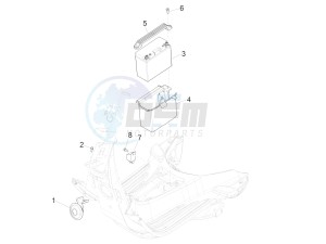 PRIMAVERA 150 4T 3V IGET ABS E4 (NAFTA) drawing Remote control switches - Battery - Horn