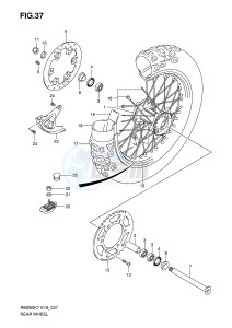 RM250 (E19) drawing REAR WHEEL