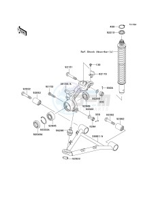 KVF 400 D [PRAIRIE 400] (D1-D4) [PRAIRIE 400] drawing SUSPENSION-- D3_D4- -