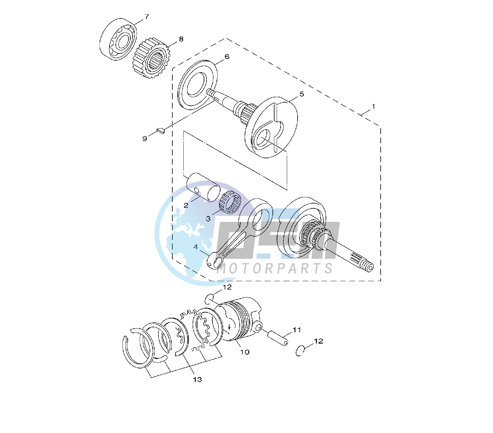 CRANKSHAFT AND PISTON