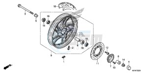 SH125ADE SH125AD UK - (E) drawing FRONT WHEEL