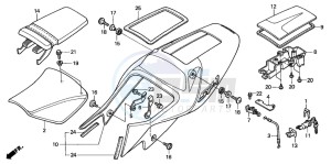 VTR1000SP VTR1000SP-1 drawing SEAT/SEAT COWL