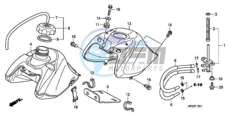 FUEL TANK (TRX90EX8/ X9/ XB/ XC/ XD/ XE)