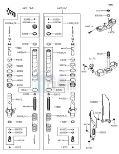 KX85 KX85CHF EU drawing Front Fork