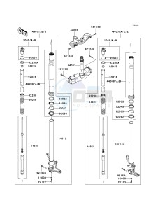 ZX 1000 E [NINJA ZX-10R] (E8F-E9FA) 0E8F drawing FRONT FORK