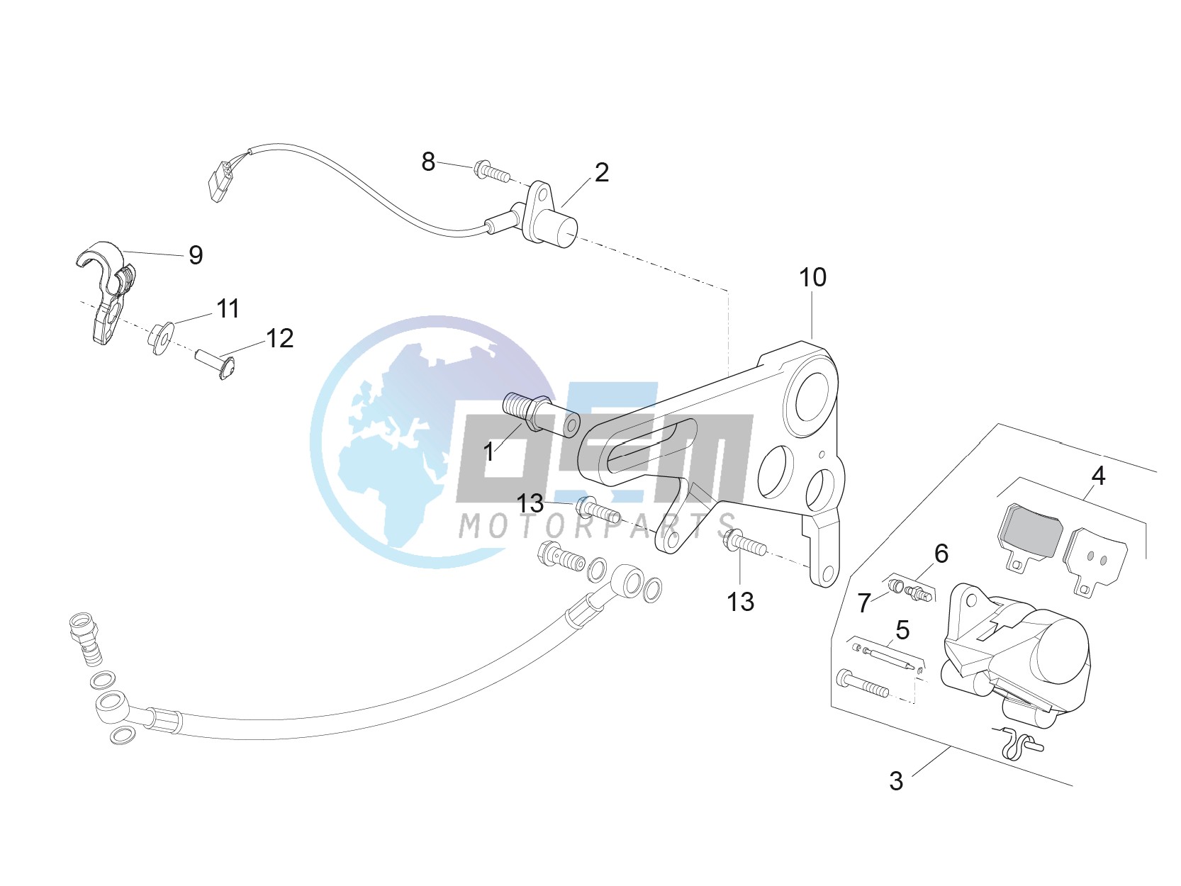 Rear brake caliper