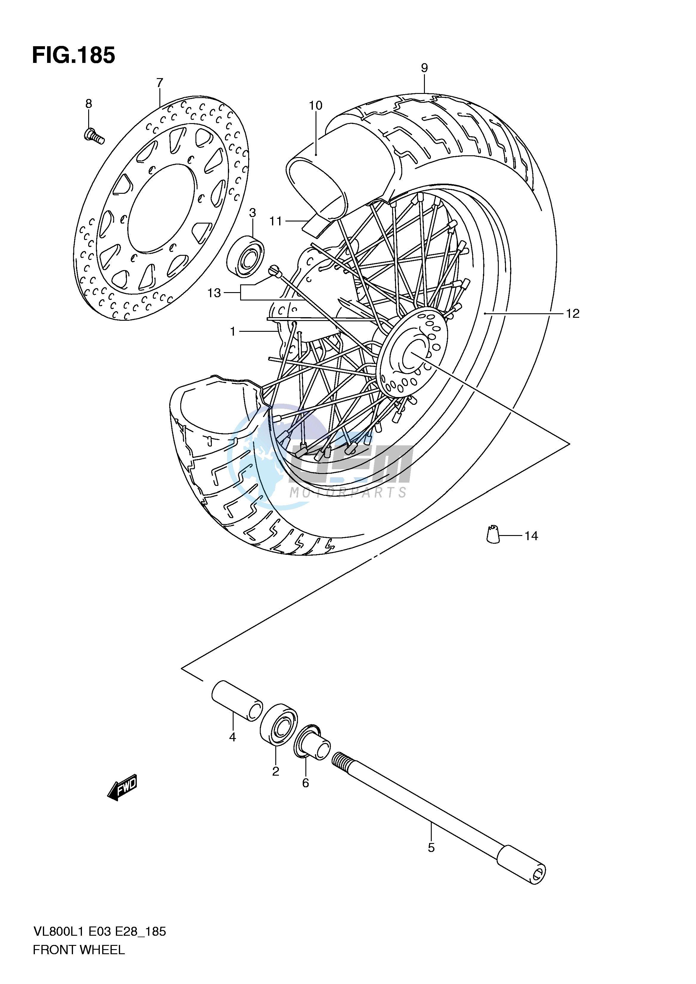 FRONT WHEEL (VL800L1 E33)